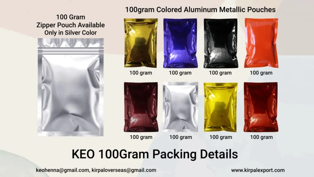 100 gram packing details